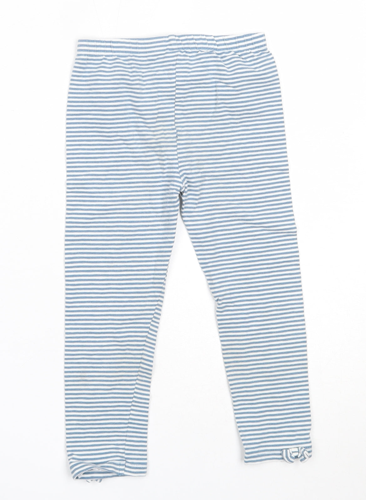 TU Girls Blue Striped Cotton Capri Trousers Size 4-5 Years  Regular  - leggings