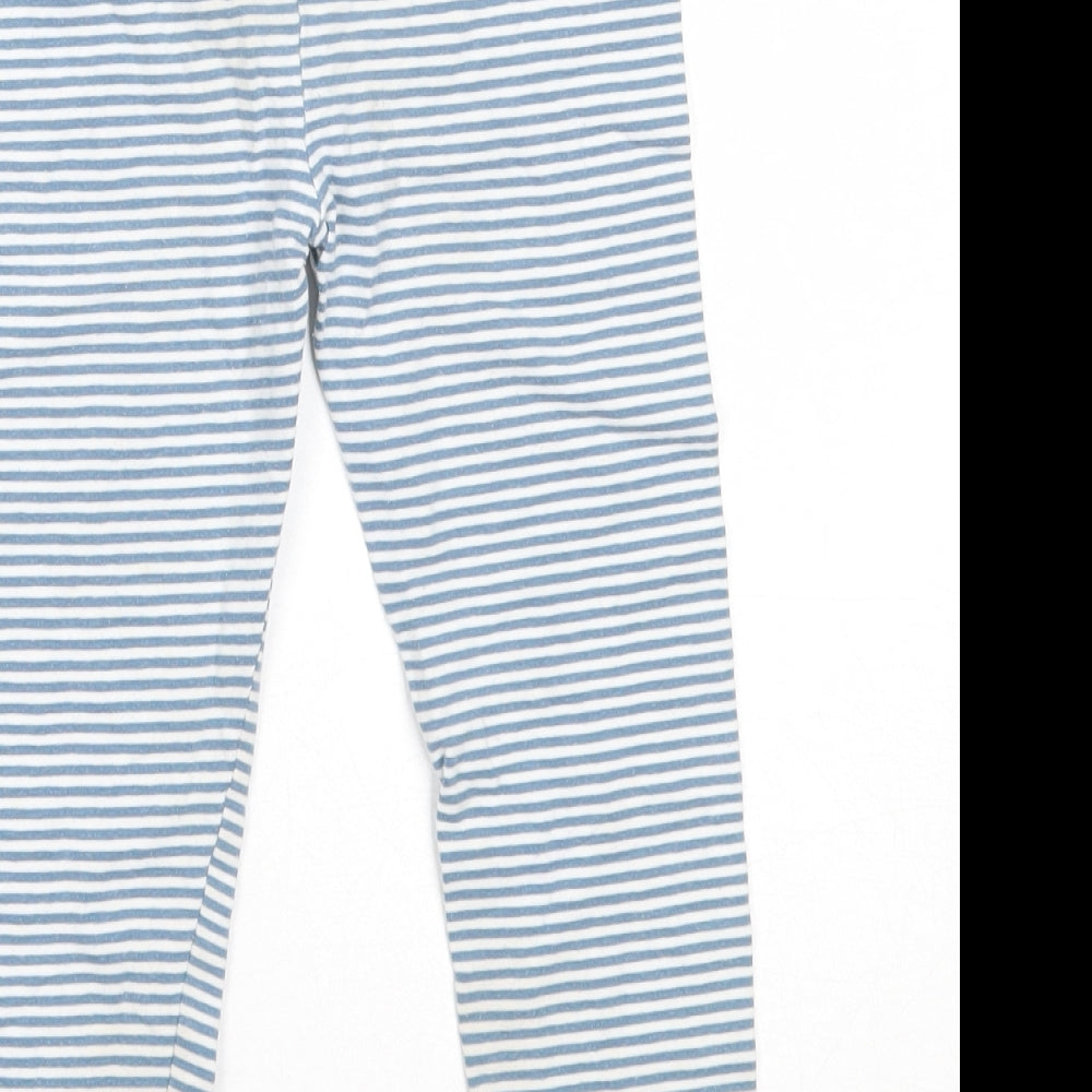 TU Girls Blue Striped Cotton Capri Trousers Size 4-5 Years  Regular  - leggings