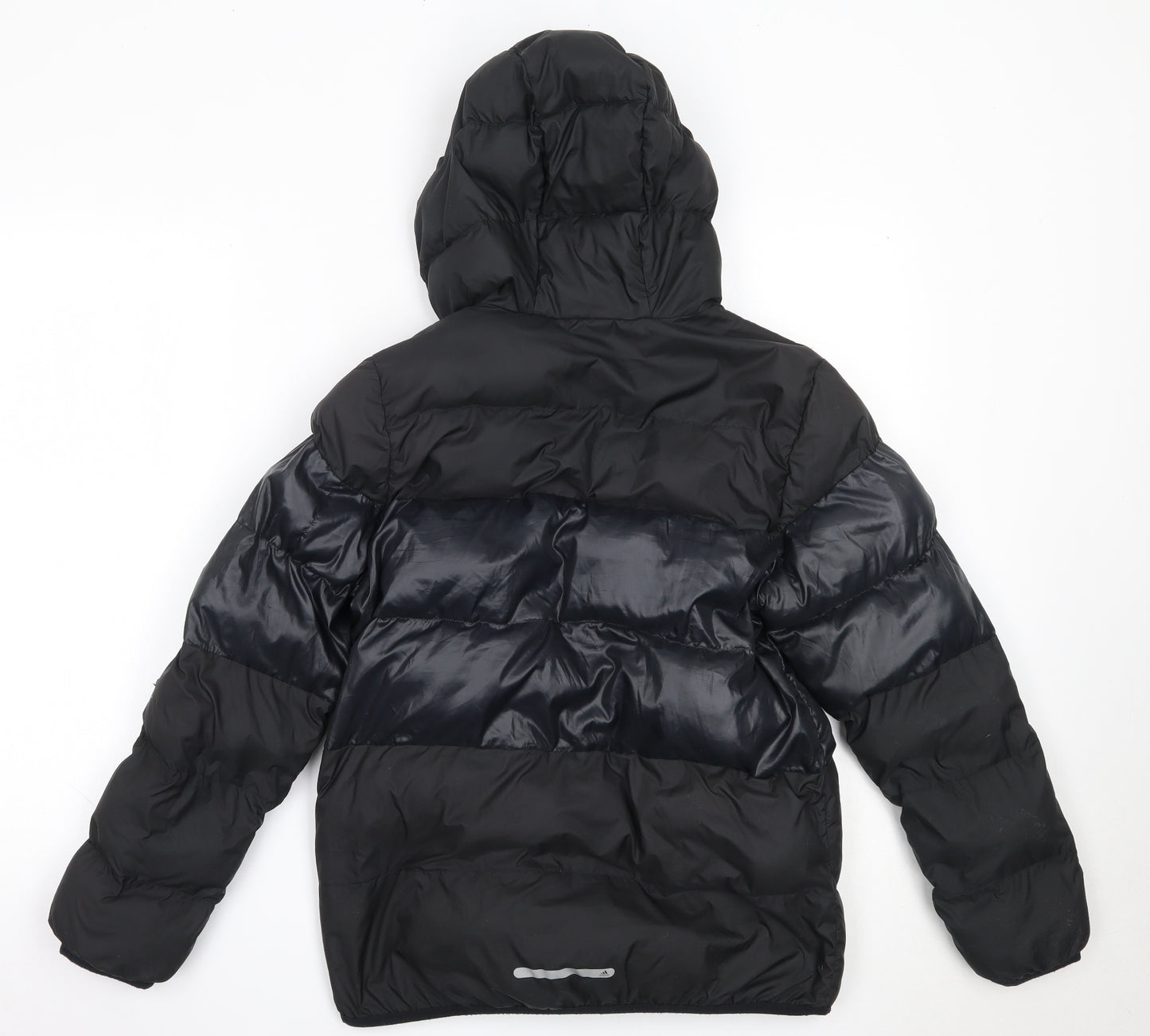 adidas Boys Black   Puffer Jacket Coat Size 11-12 Years  Zip
