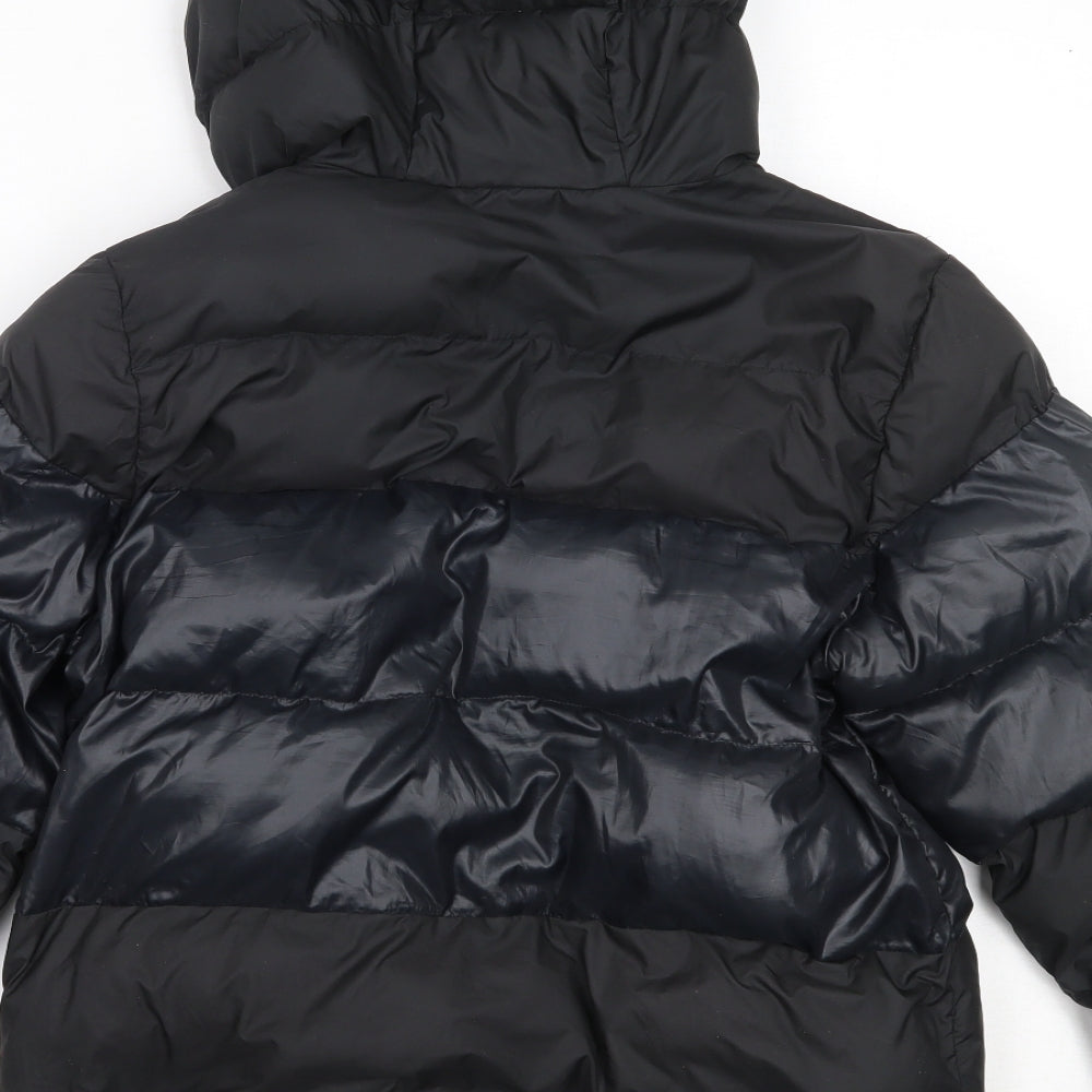 adidas Boys Black   Puffer Jacket Coat Size 11-12 Years  Zip