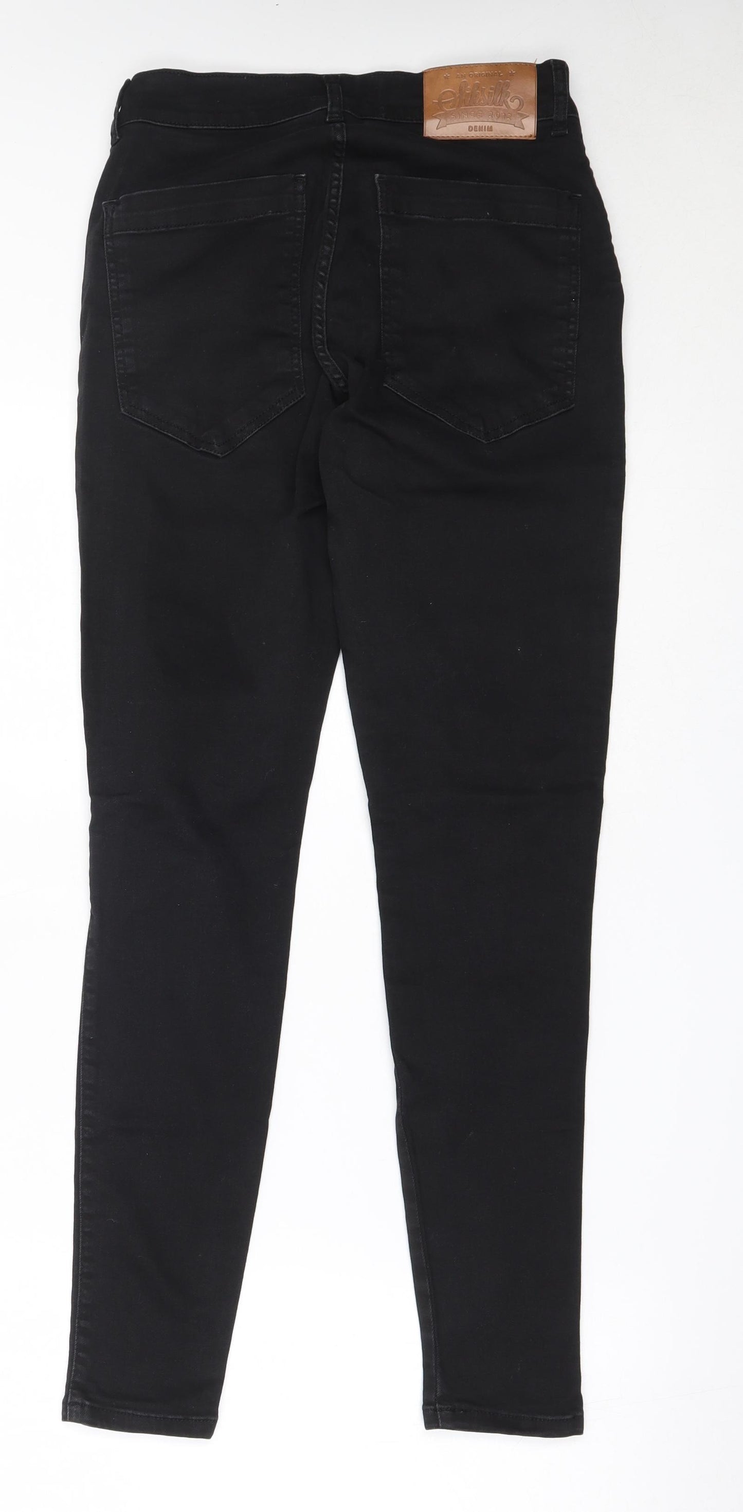 SikSilk Mens Black  Cotton Skinny Jeans Size S L28 in Regular