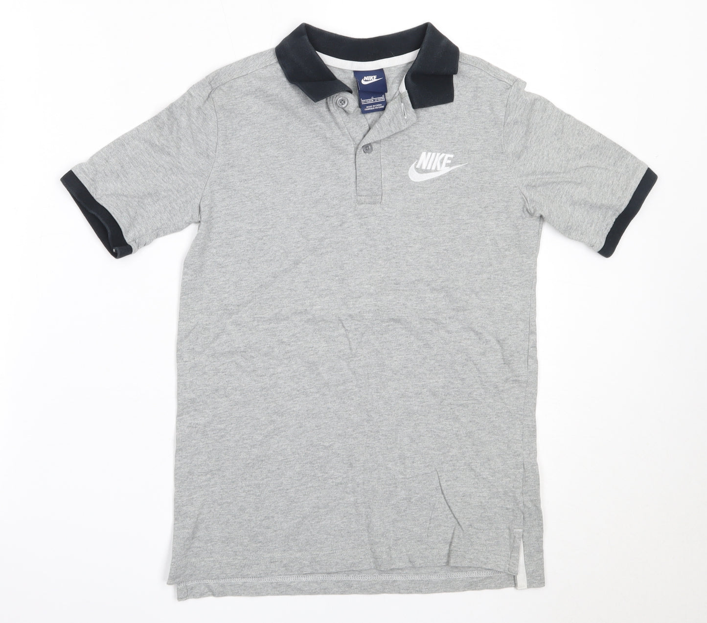 Nike Boys Grey  Cotton Basic Polo Size 12-13 Years Collared