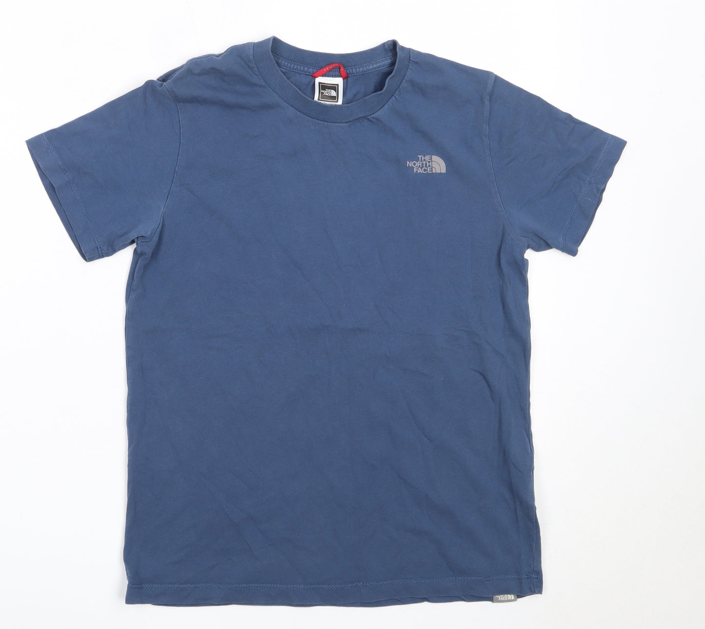 The North Face Boys Blue  Cotton Basic T-Shirt Size L Round Neck