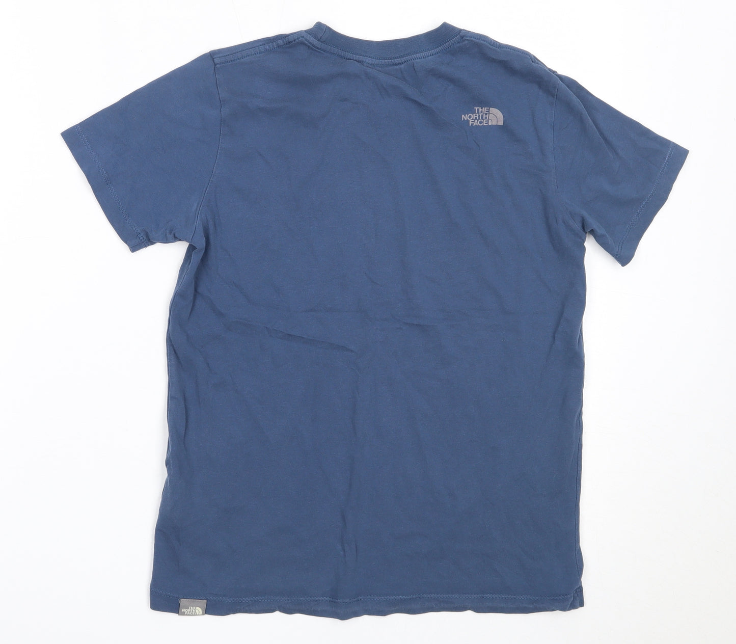 The North Face Boys Blue  Cotton Basic T-Shirt Size L Round Neck