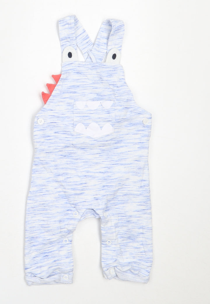 Matalan Boys Blue Cotton Dungaree One-Piece Size 3-6 Months