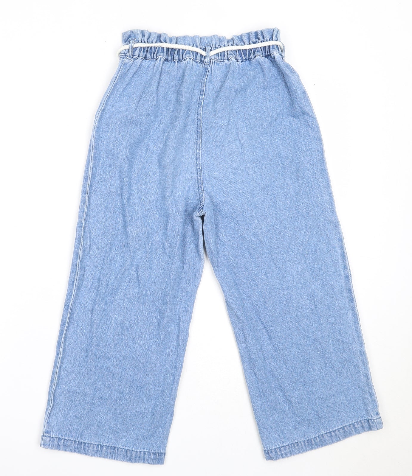 Marks and Spencer Girls Blue  Cotton Straight Jeans Size 9-10 Years  Regular