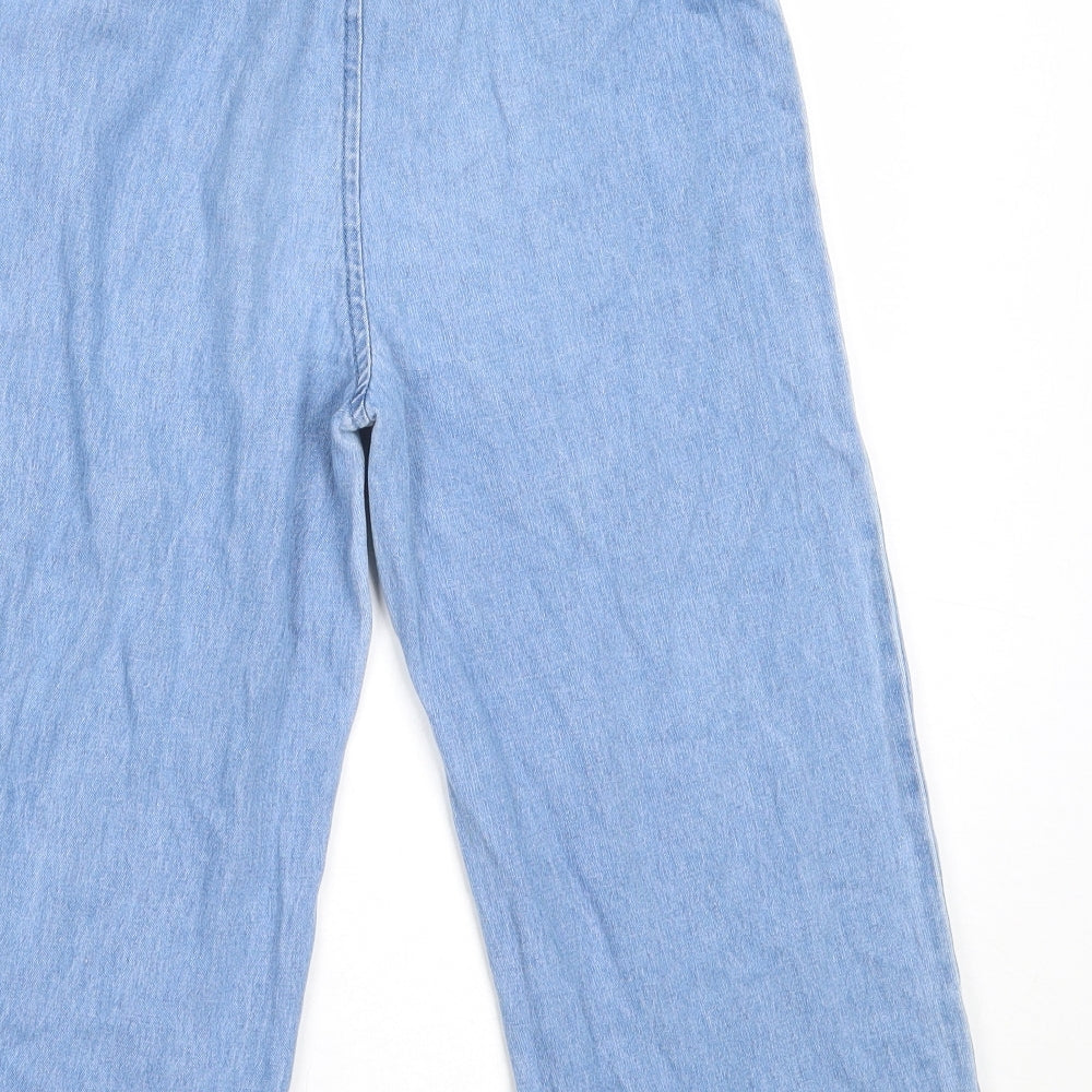 Marks and Spencer Girls Blue  Cotton Straight Jeans Size 9-10 Years  Regular