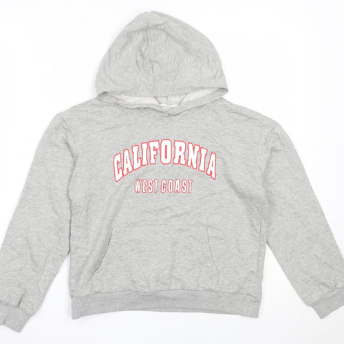 SheIn Girls Grey  Cotton Pullover Hoodie Size 10 Years