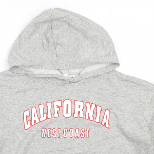 SheIn Girls Grey  Cotton Pullover Hoodie Size 10 Years