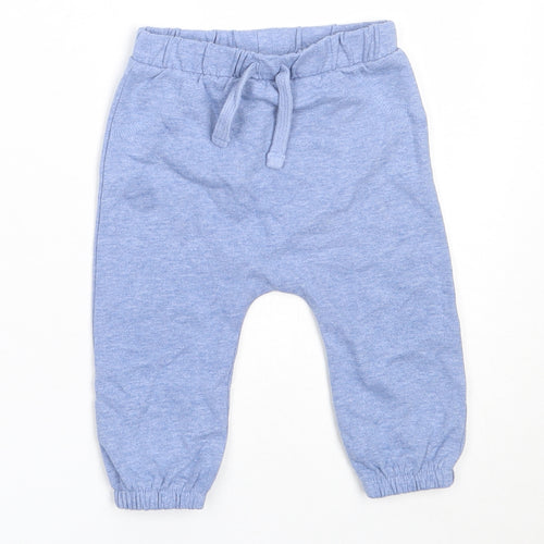 TU Boys Blue  Cotton Jogger Trousers Size 6-9 Months