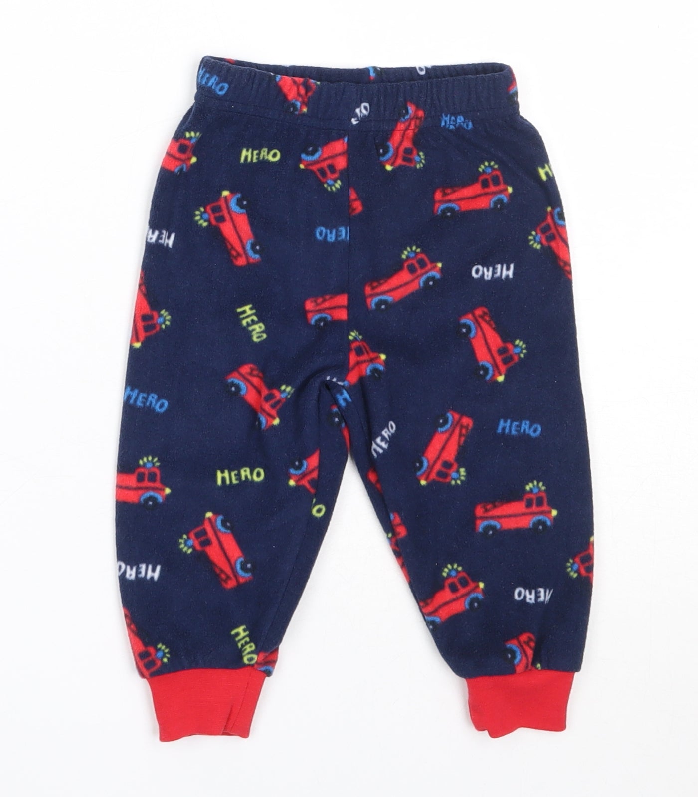 Primark Boys Blue Solid Polyester Capri Pyjama Pants Size 6-9 Months