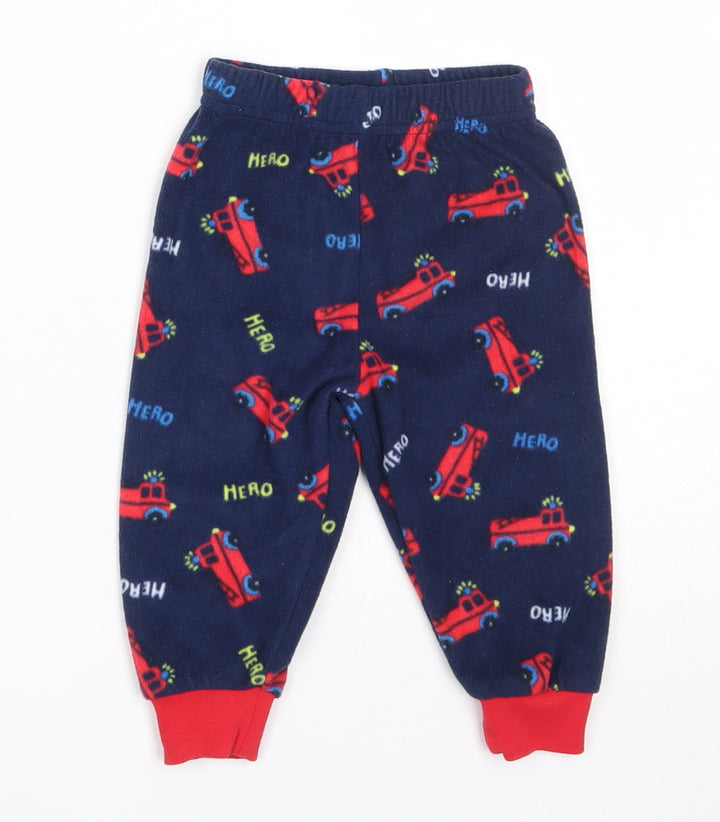 Primark Boys Blue Solid Polyester Capri Pyjama Pants Size 6-9 Months