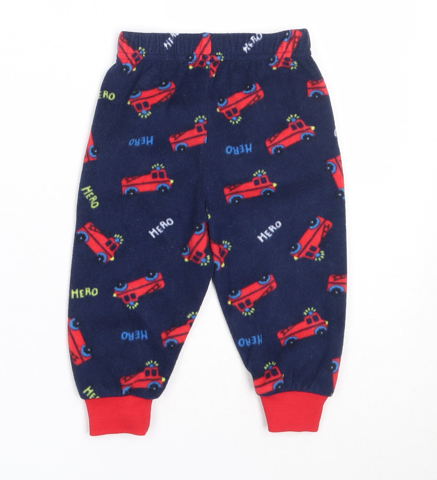 Primark Boys Blue Solid Polyester Capri Pyjama Pants Size 6-9 Months