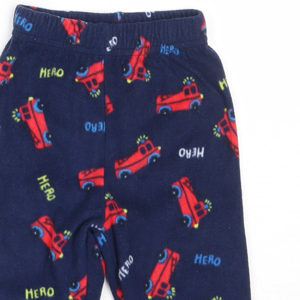 Primark Boys Blue Solid Polyester Capri Pyjama Pants Size 6-9 Months