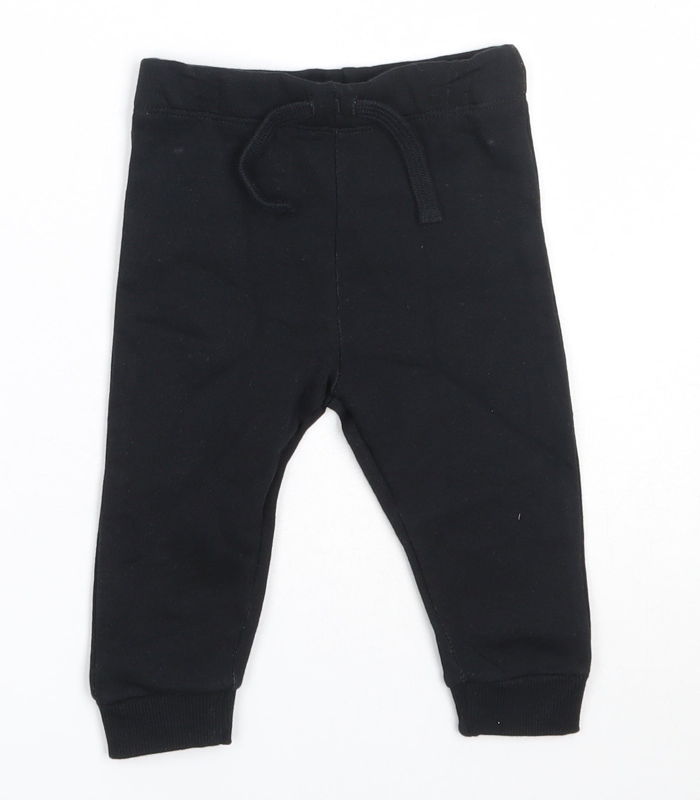 F&F Boys Black  Cotton Jogger Trousers Size 6-9 Months
