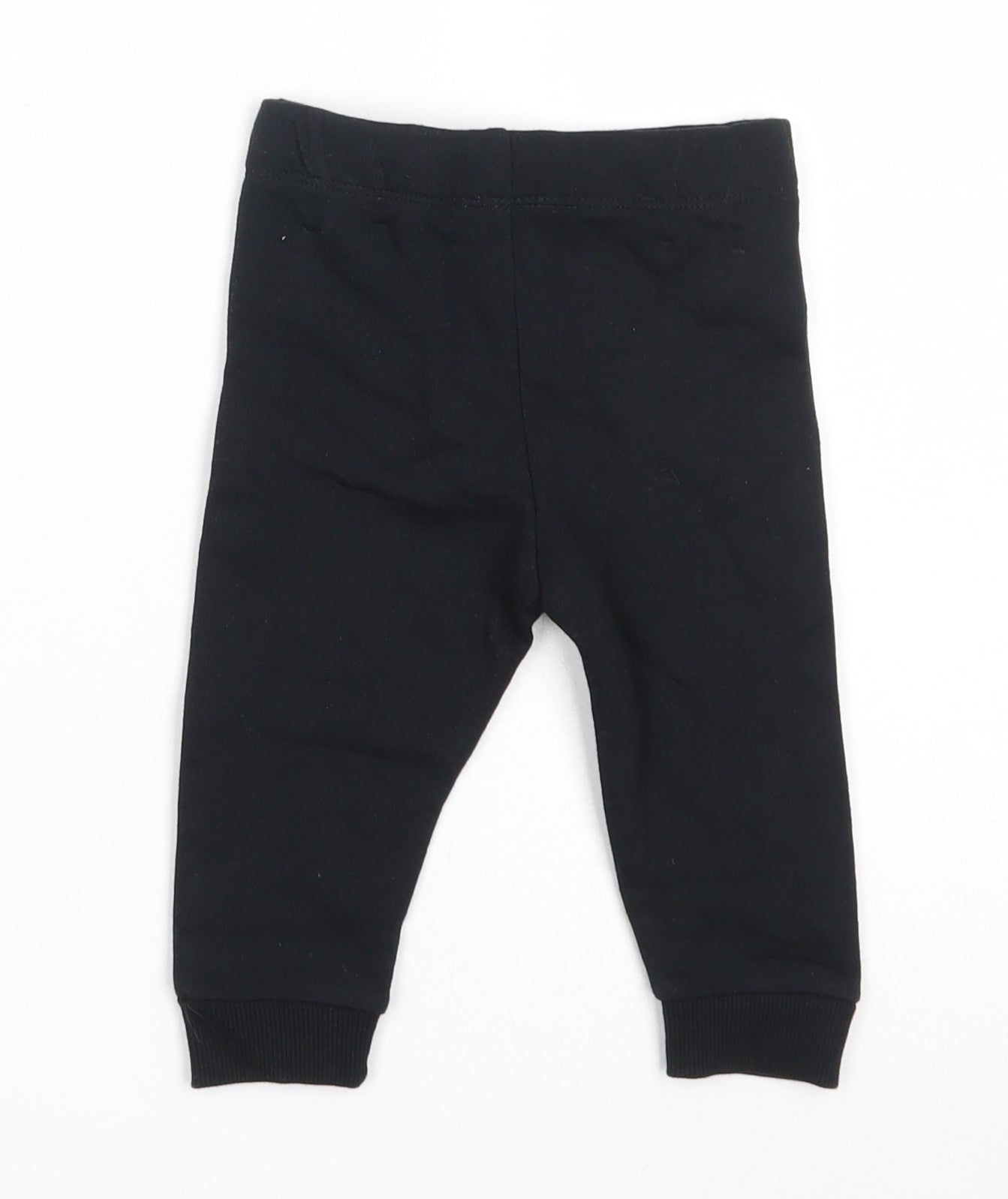 F&F Boys Black  Cotton Jogger Trousers Size 6-9 Months
