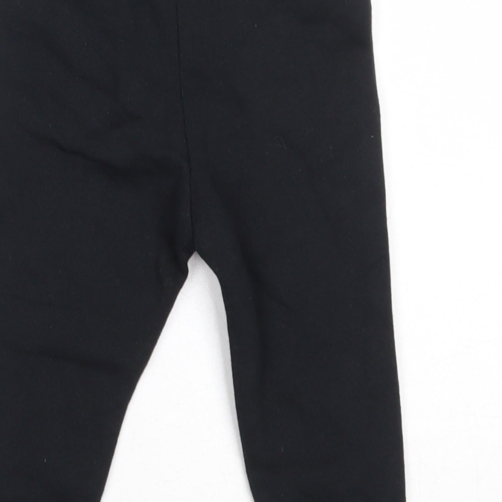 F&F Boys Black  Cotton Jogger Trousers Size 6-9 Months