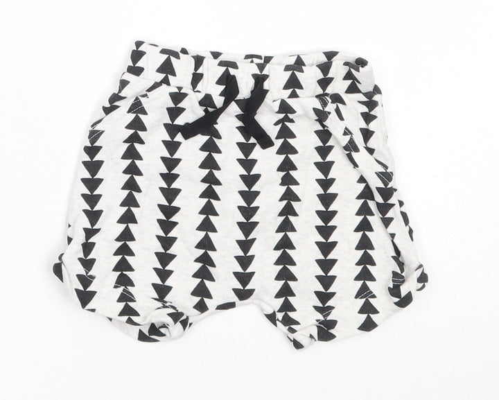 George Girls Grey Cotton Cropped Trousers Size 3-6 Months - shorts