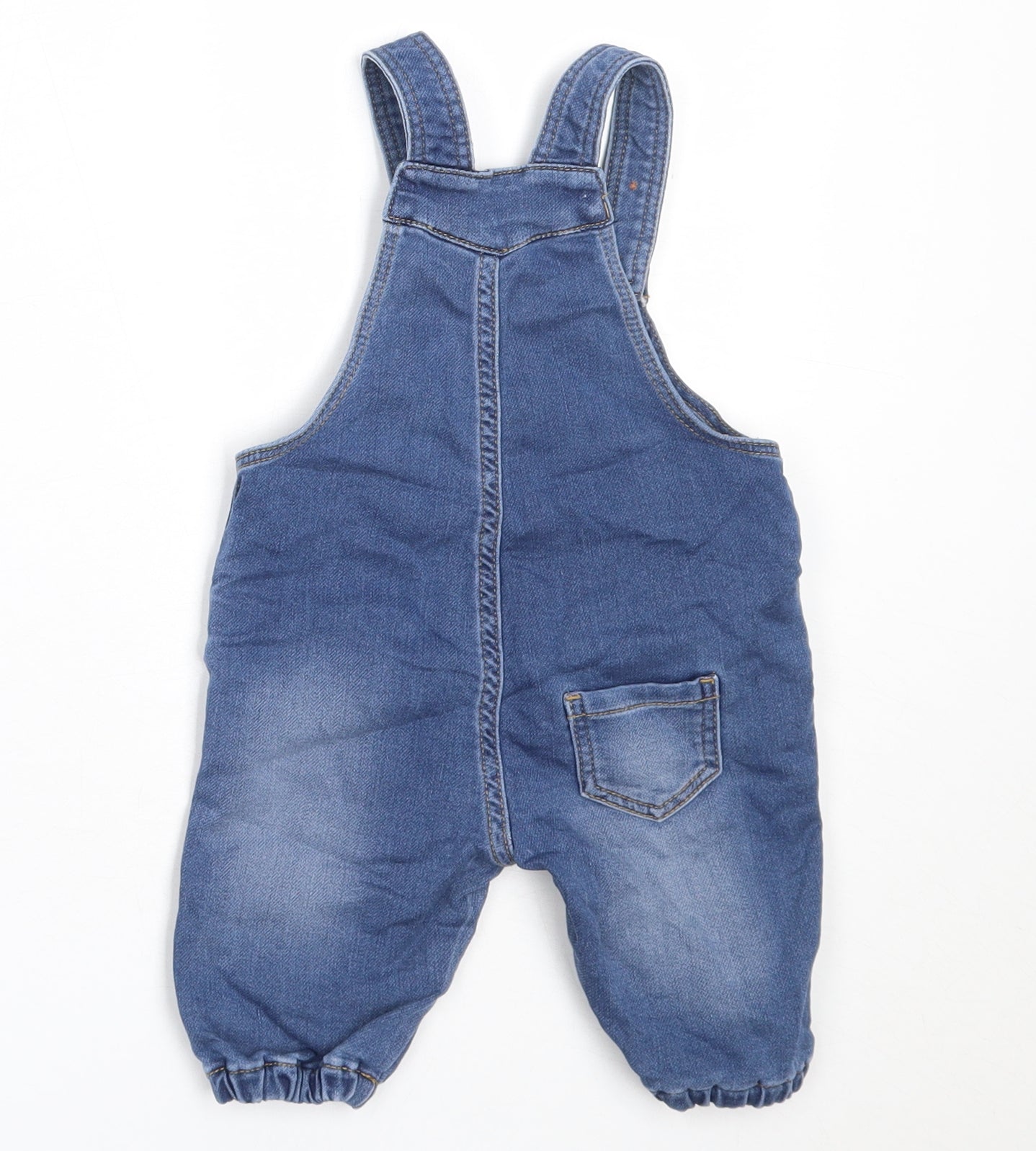 Lindex Boys Blue  Cotton Dungaree One-Piece Size 0-3 Months
