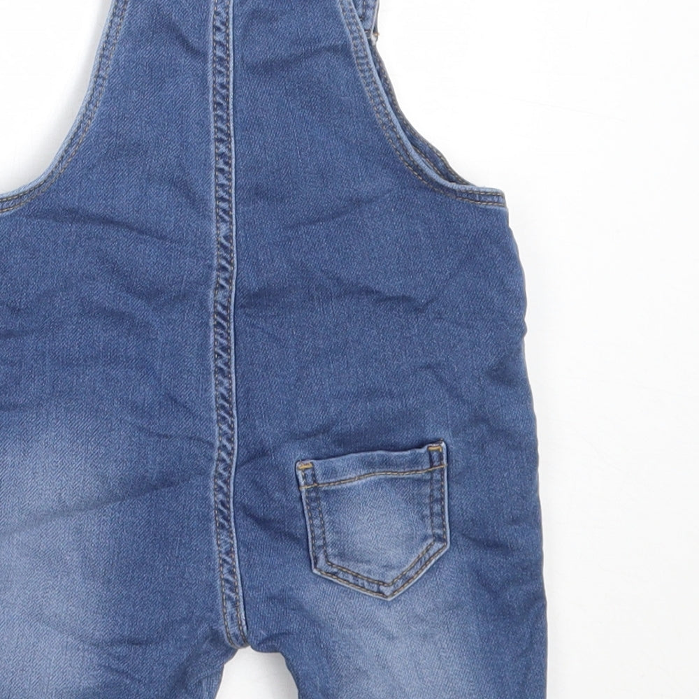 Lindex Boys Blue  Cotton Dungaree One-Piece Size 0-3 Months