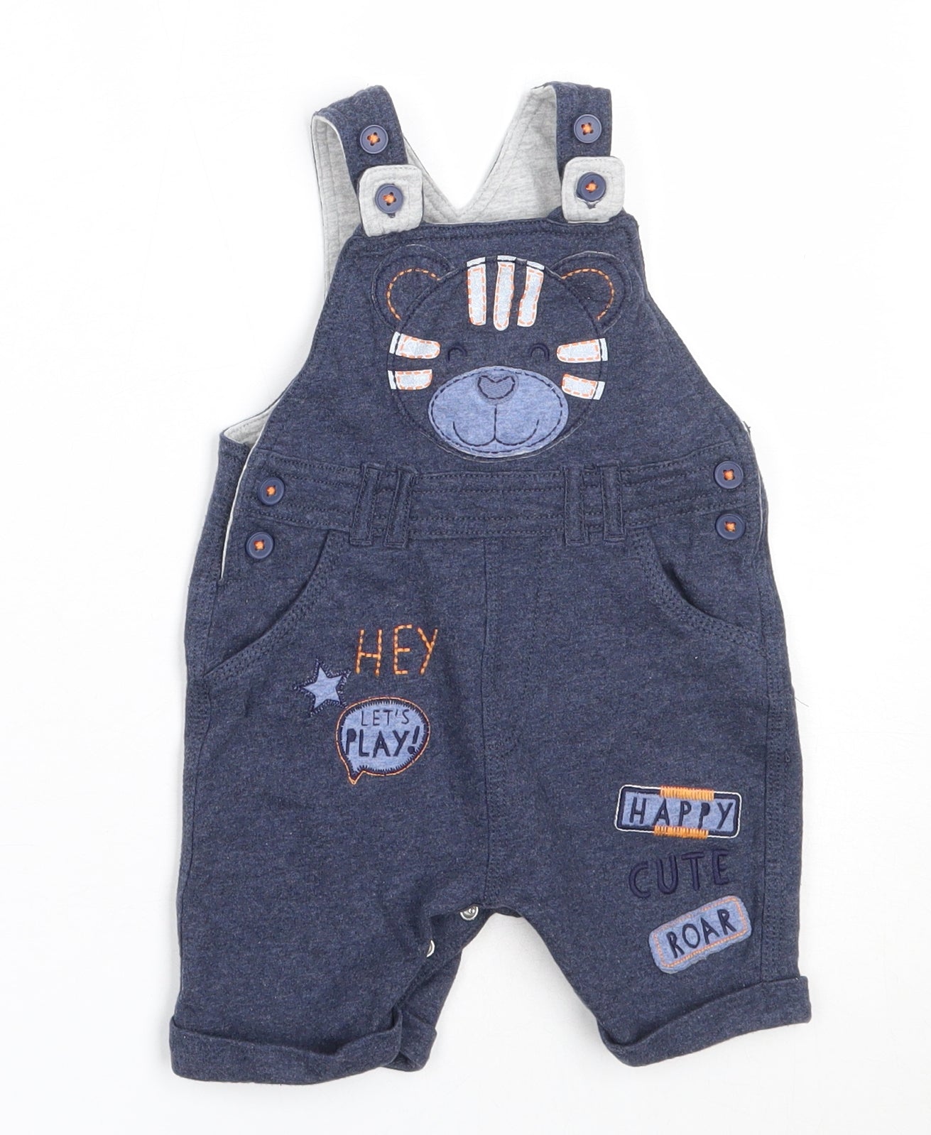 George Boys Blue  Cotton Dungaree One-Piece Size 6-9 Months