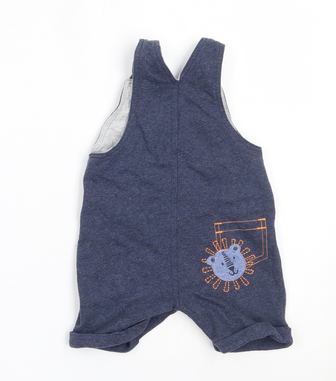 George Boys Blue  Cotton Dungaree One-Piece Size 6-9 Months