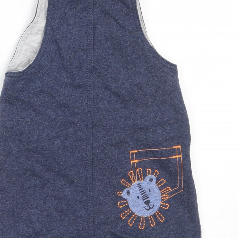 George Boys Blue  Cotton Dungaree One-Piece Size 6-9 Months