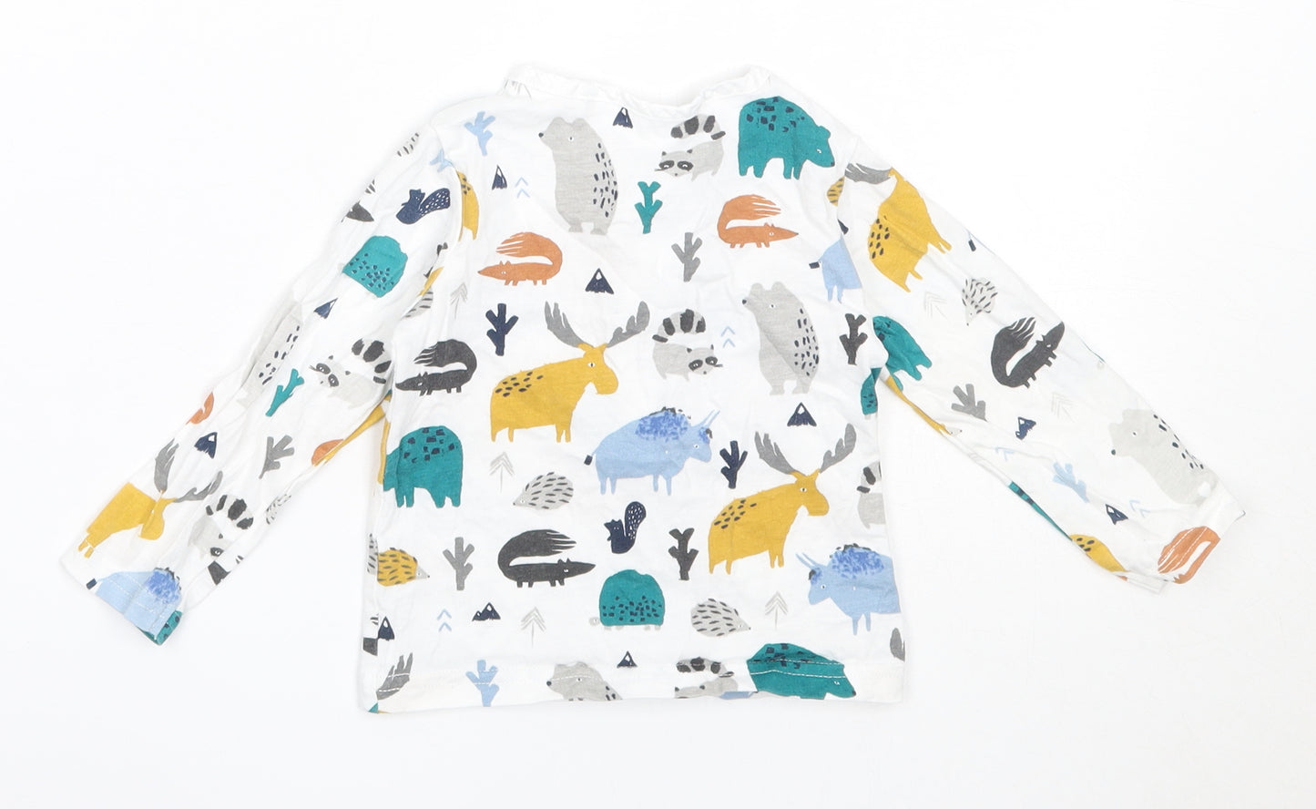 TU Boys White  Cotton Basic T-Shirt Size 6-9 Months Round Neck