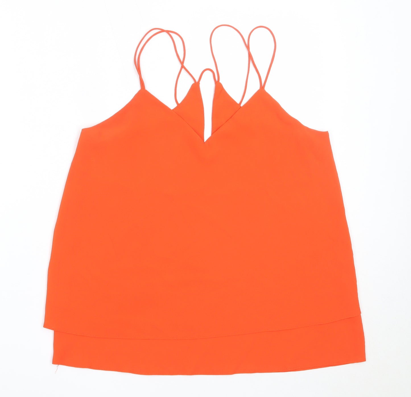 New Look Womens Red  Polyester Camisole Blouse Size 10 V-Neck
