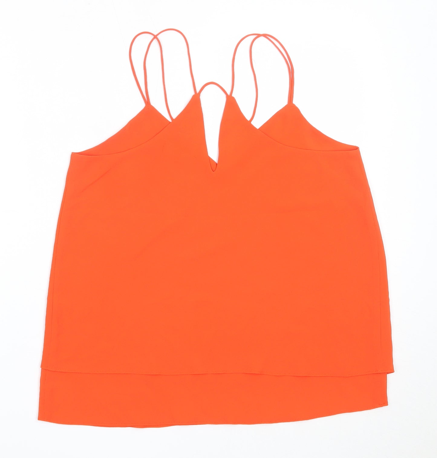 New Look Womens Red  Polyester Camisole Blouse Size 10 V-Neck