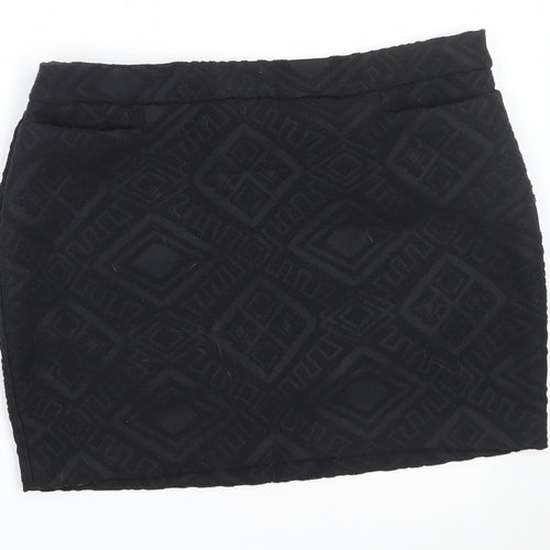 NEXT Womens Black  Cotton Mini Skirt Size 38