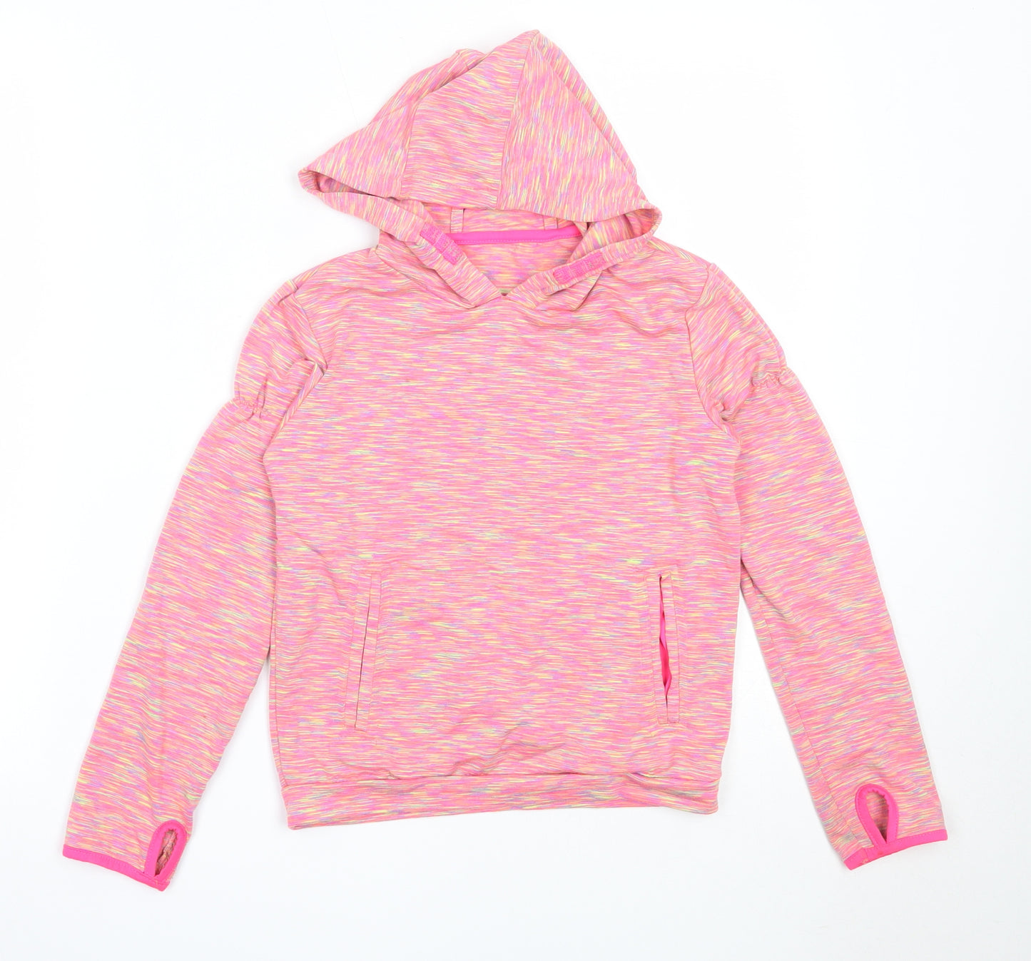 Dunnes Stores Girls Pink  Polyester Pullover Hoodie Size 7-8 Years