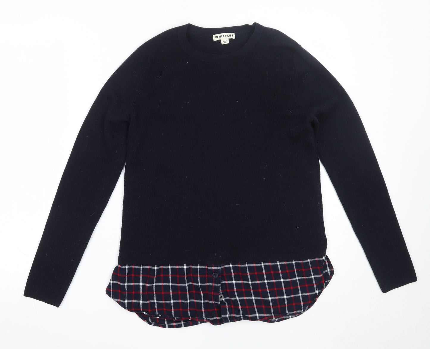 Whistles Womens Blue Round Neck  Acrylic Pullover Jumper Size 12