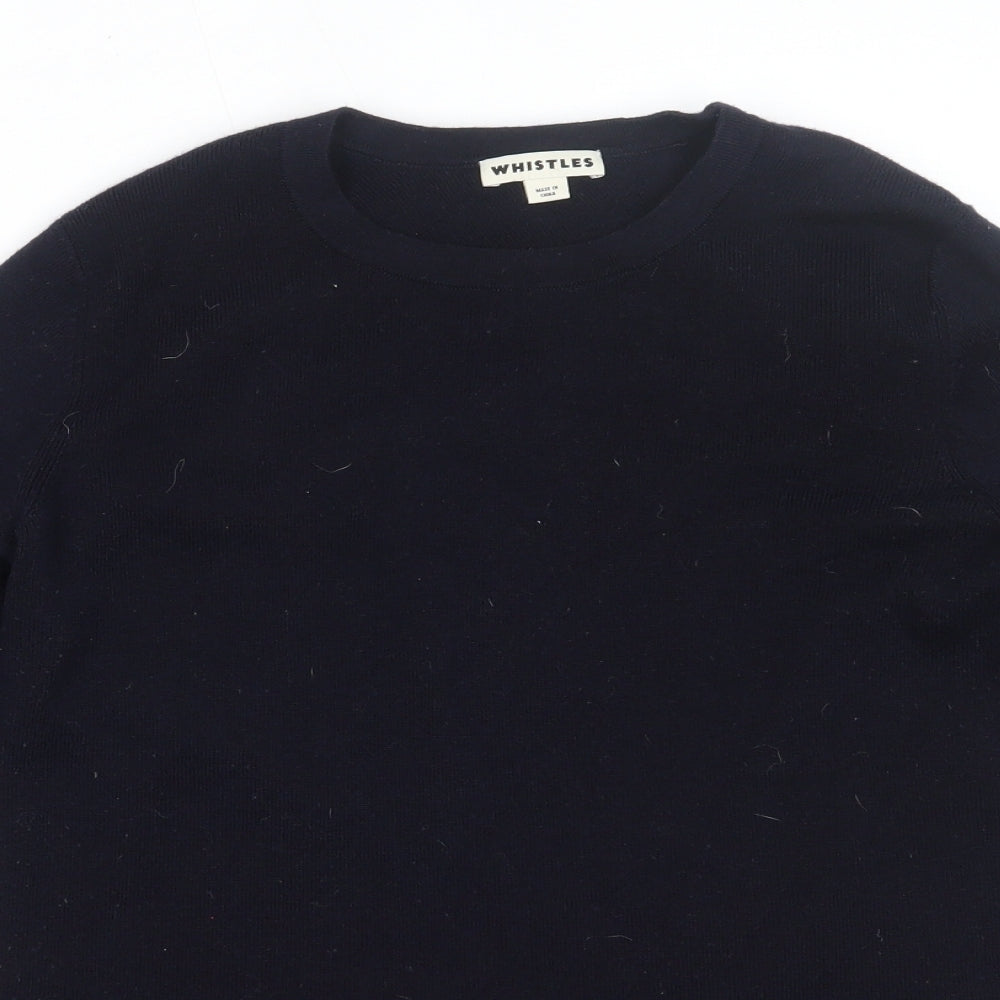 Whistles Womens Blue Round Neck  Acrylic Pullover Jumper Size 12