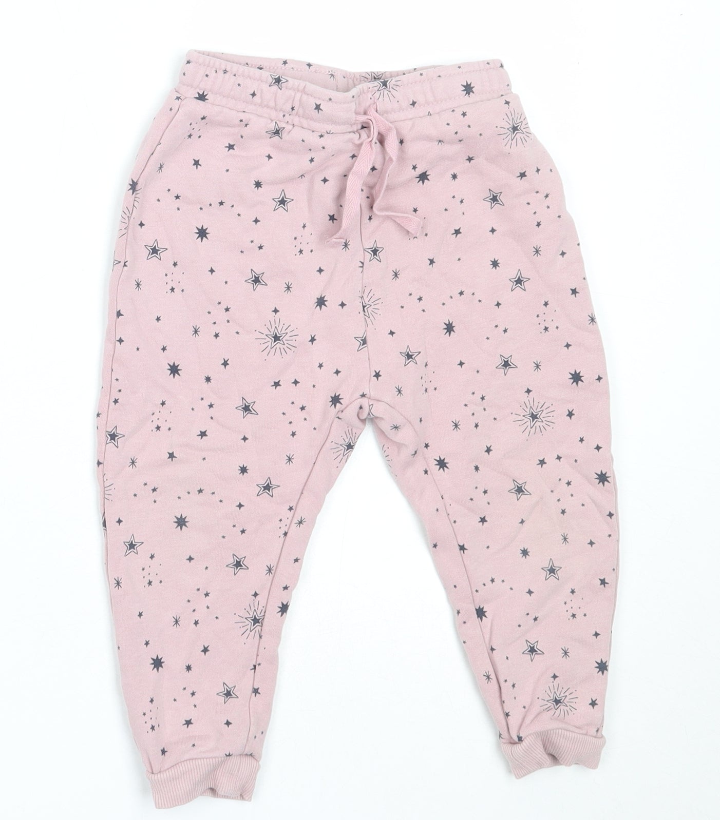 George Girls Pink  Cotton Jogger Trousers Size 2-3 Years  Regular