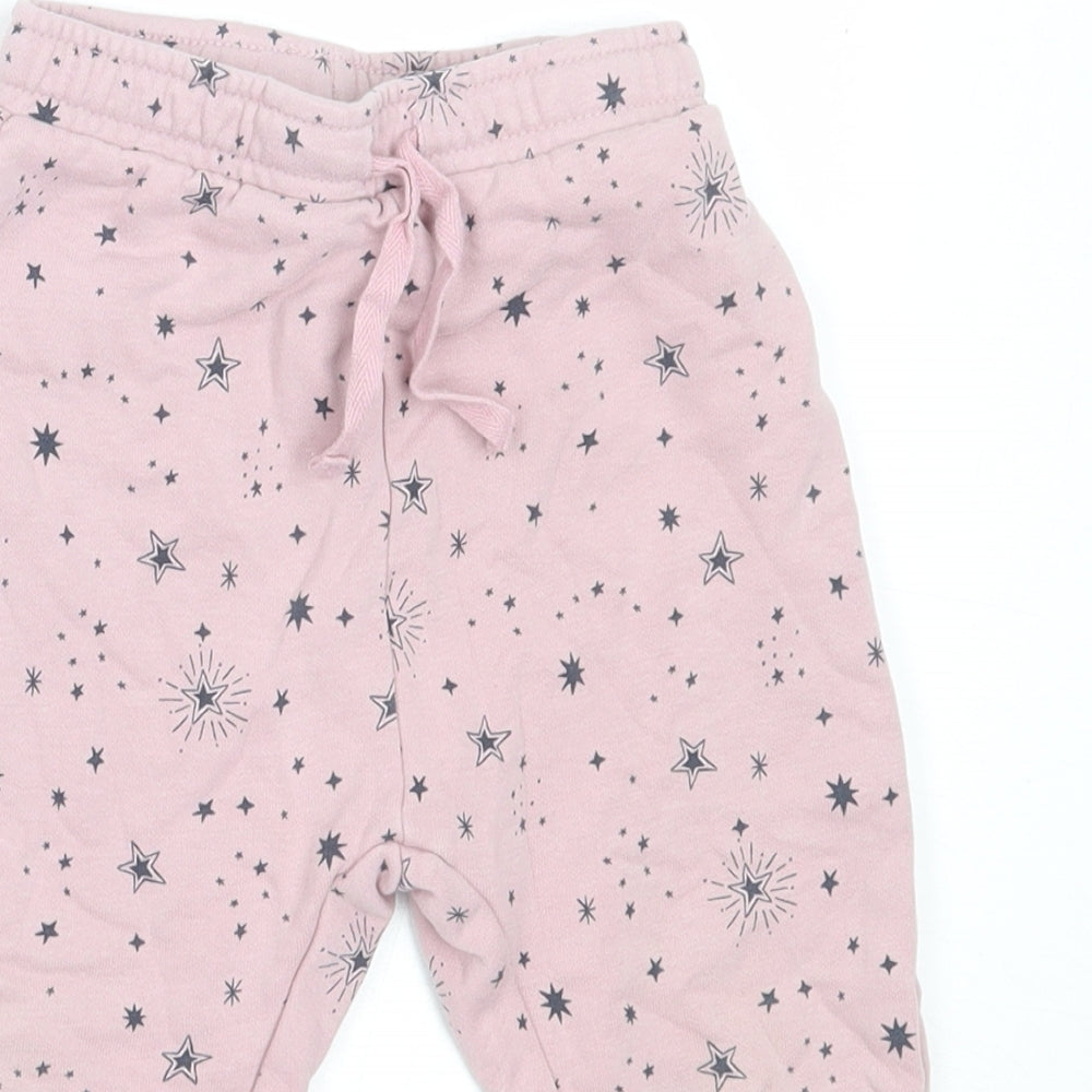 George Girls Pink  Cotton Jogger Trousers Size 2-3 Years  Regular
