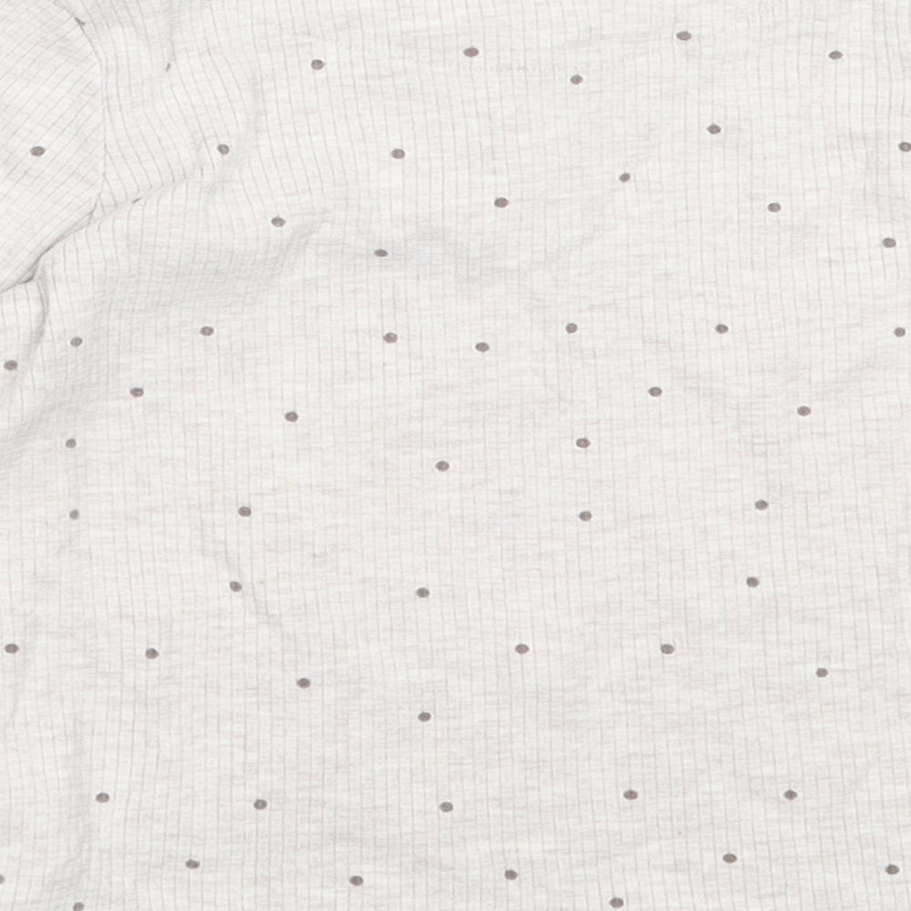 George Girls Grey Polka Dot Polyester Basic T-Shirt Size 2-3 Years Round Neck