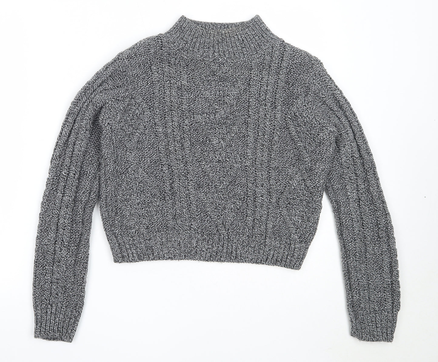 Miss Selfridge Womens Black High Neck  Acrylic Pullover Jumper Size 8