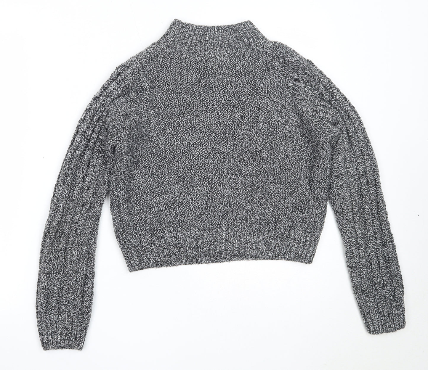 Miss Selfridge Womens Black High Neck  Acrylic Pullover Jumper Size 8