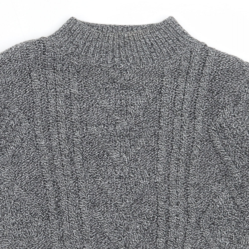 Miss Selfridge Womens Black High Neck  Acrylic Pullover Jumper Size 8