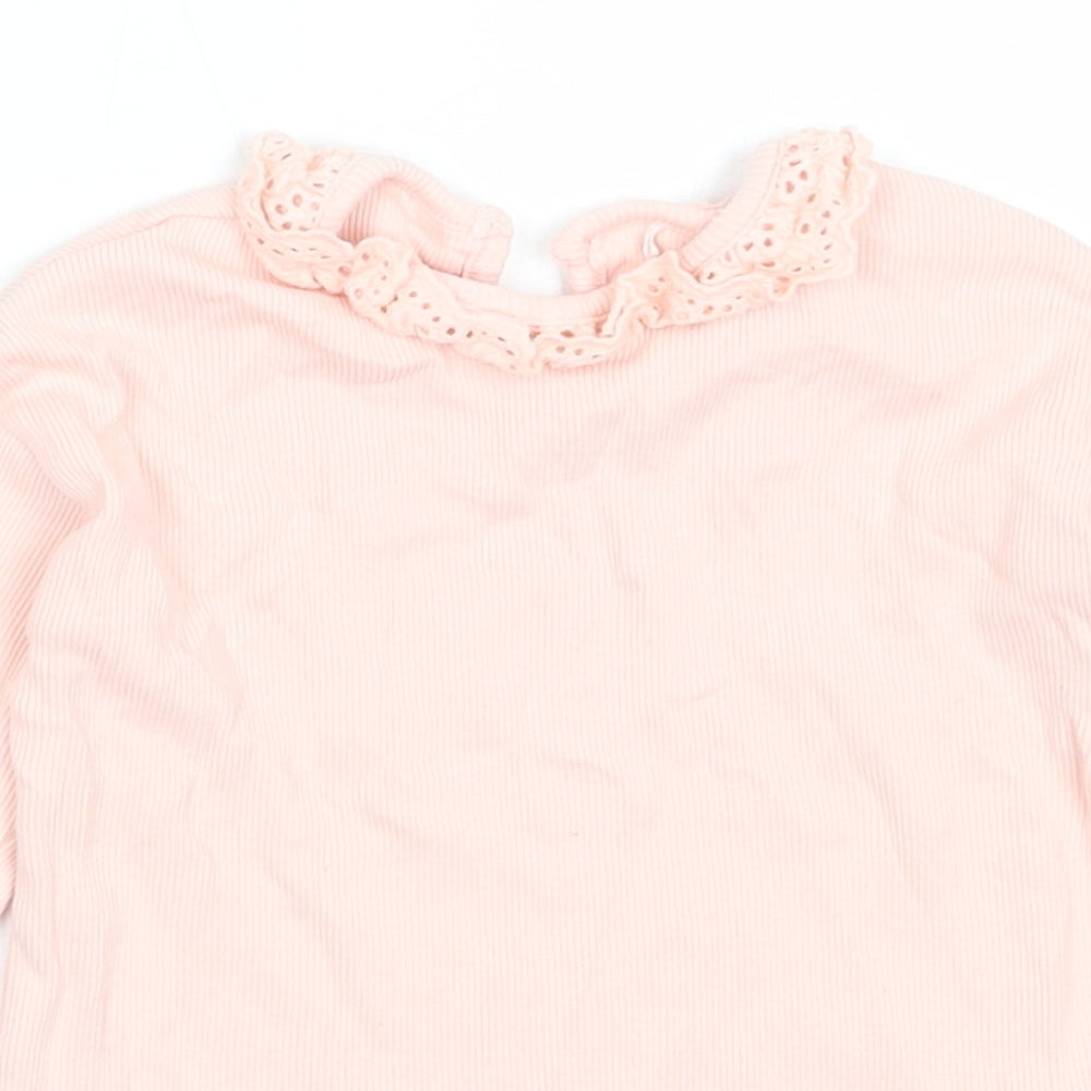 George Girls Pink  Cotton Basic T-Shirt Size 2-3 Years Round Neck
