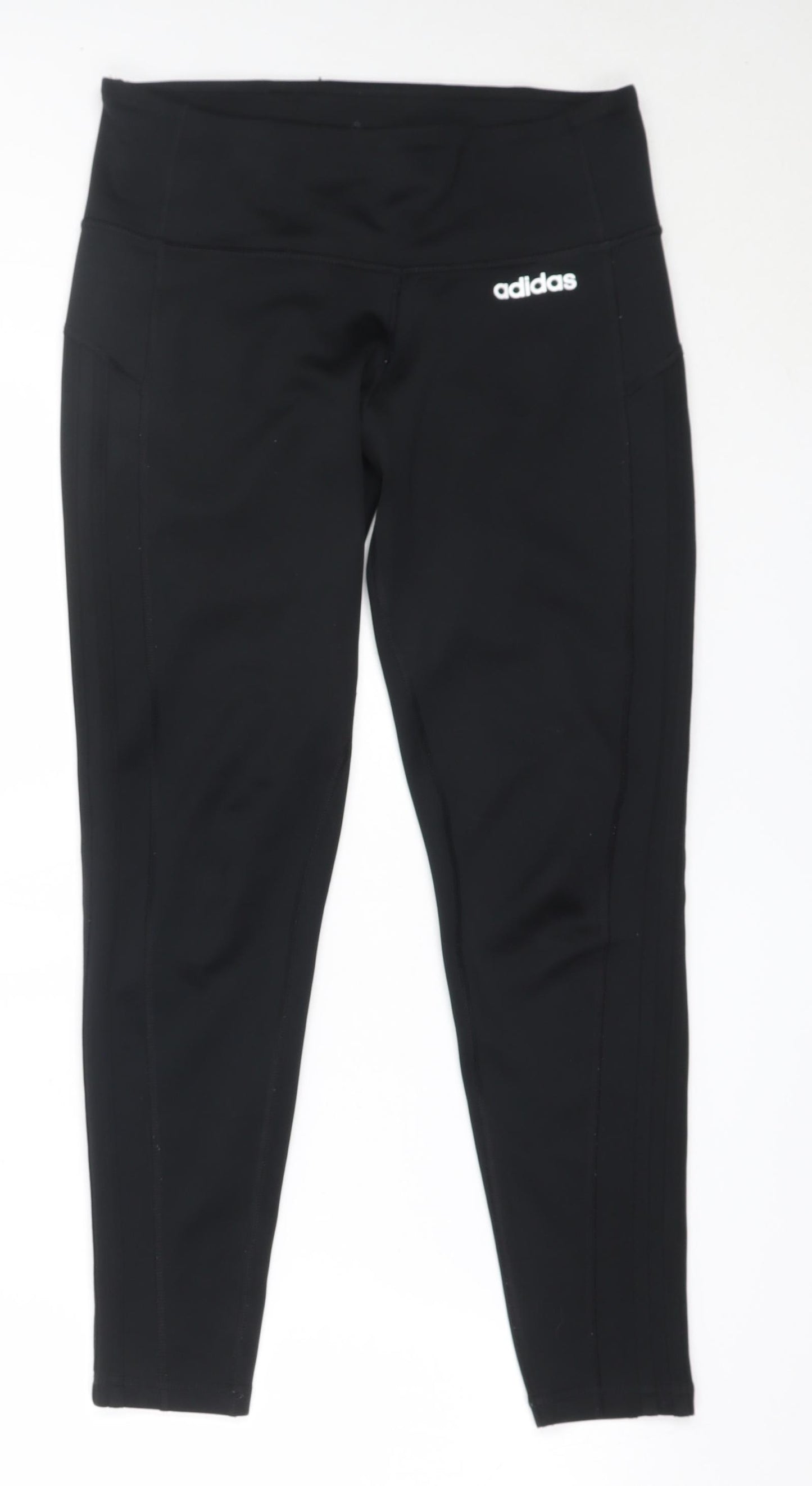 adidas Womens Black  Polyester Capri Leggings Size M L25.5 in Regular