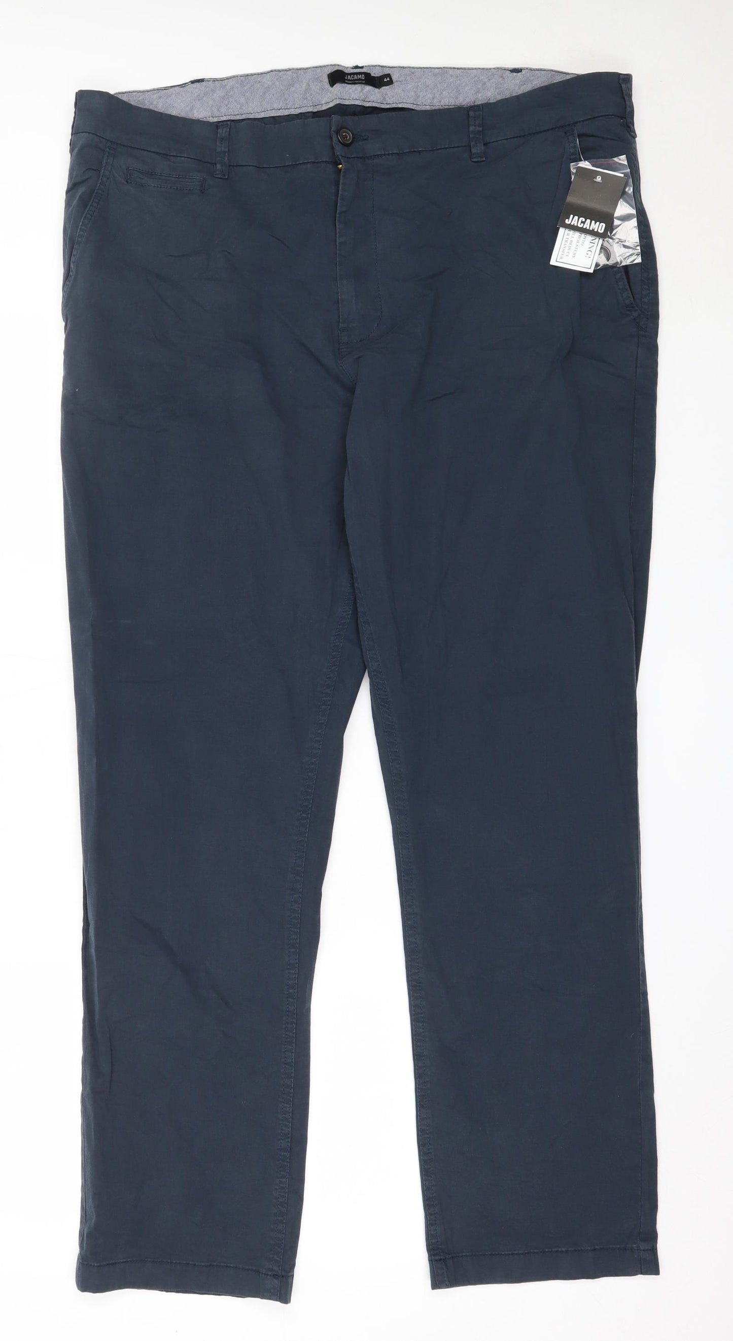 Jacamo Mens Blue  Cotton Chino Trousers Size 44 in L31 in Regular