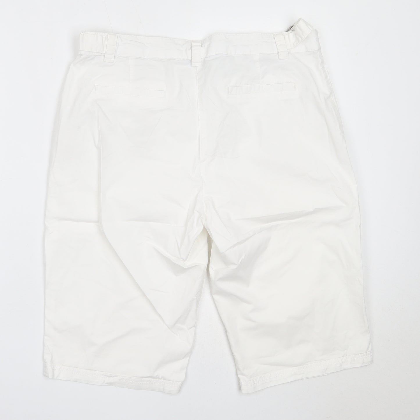 Debenhams Womens White  Cotton Bermuda Shorts Size 14  Regular