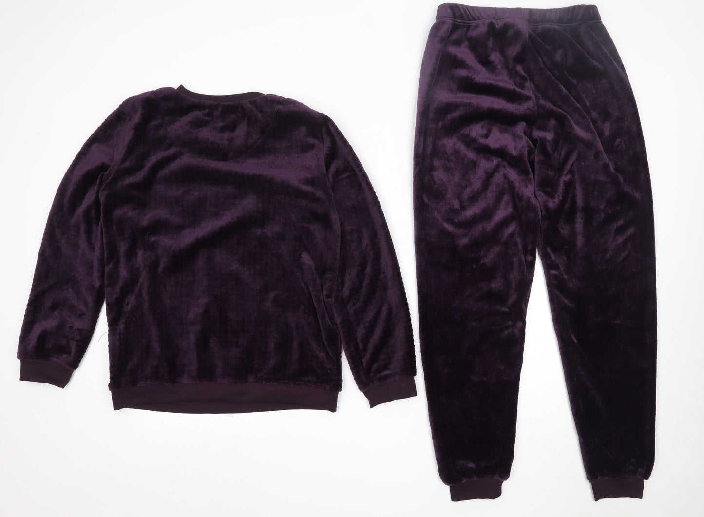 Primark Womens Purple Solid Polyester Top Pyjama Set Size S