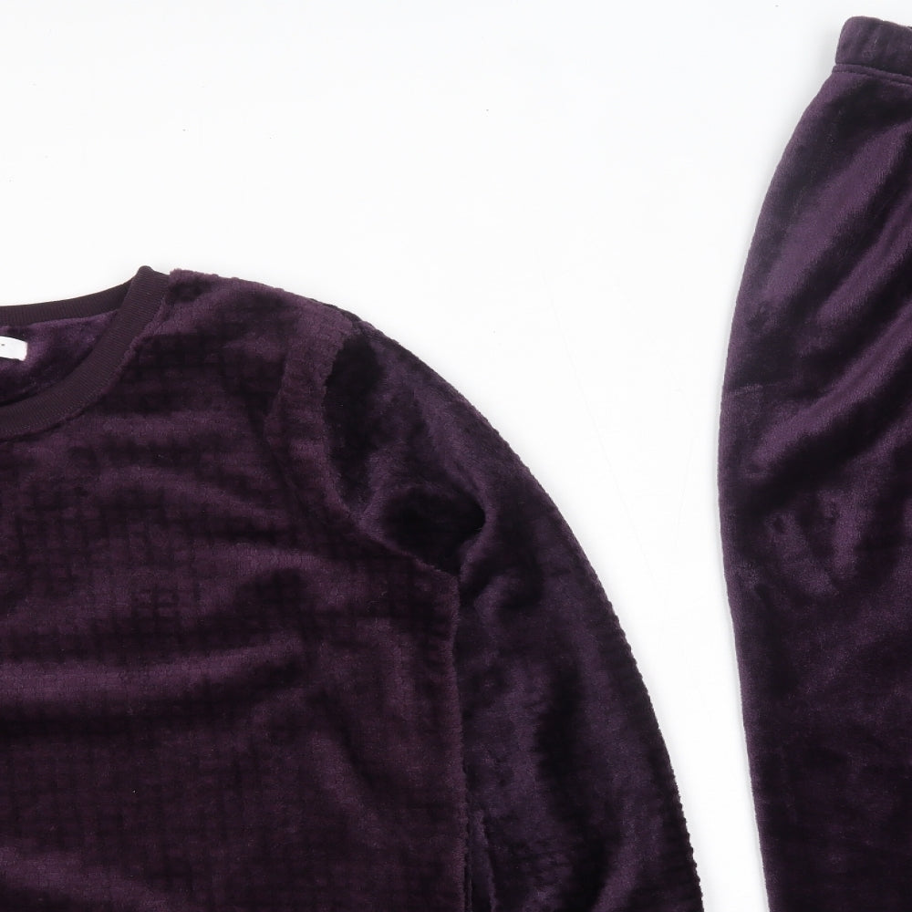 Primark Womens Purple Solid Polyester Top Pyjama Set Size S