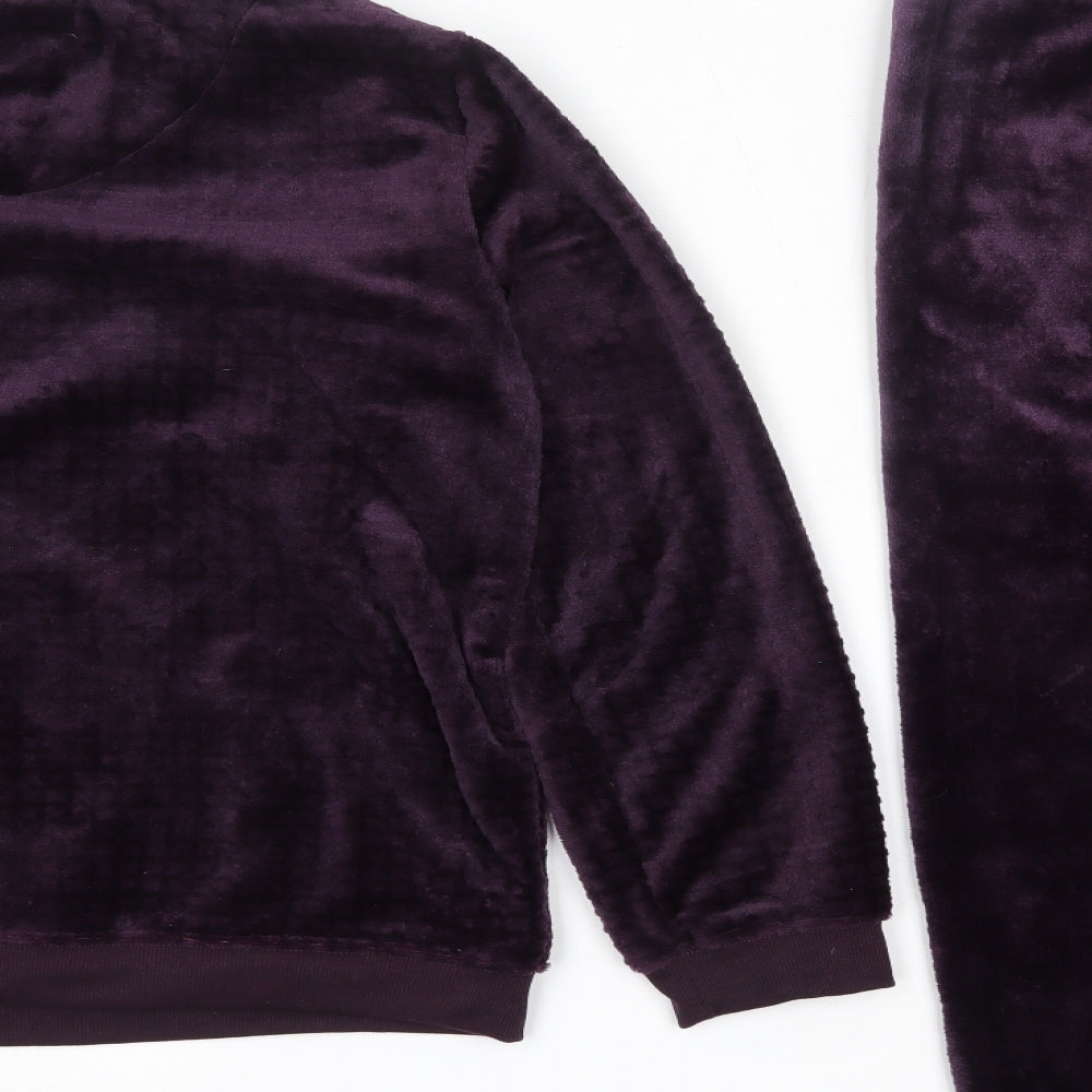 Primark Womens Purple Solid Polyester Top Pyjama Set Size S