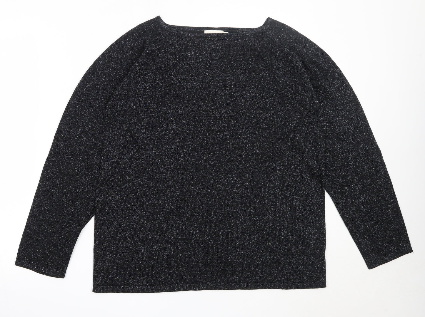Bonmarché Womens Black Round Neck  Viscose Pullover Jumper Size L