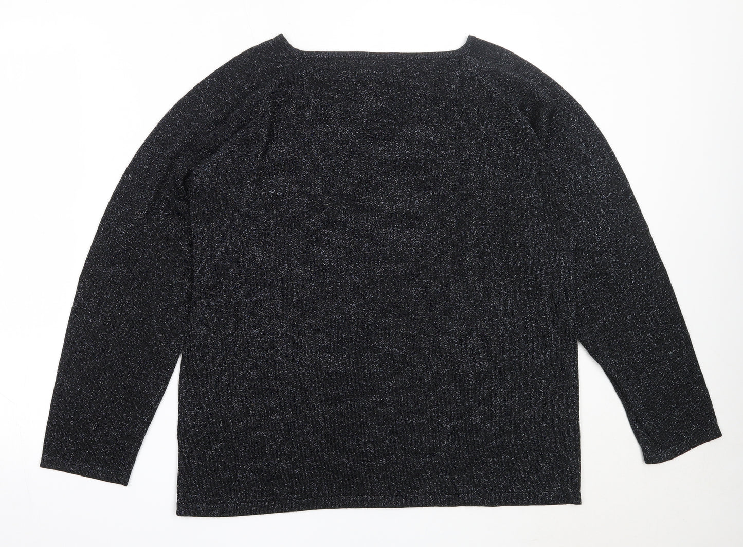 Bonmarché Womens Black Round Neck  Viscose Pullover Jumper Size L