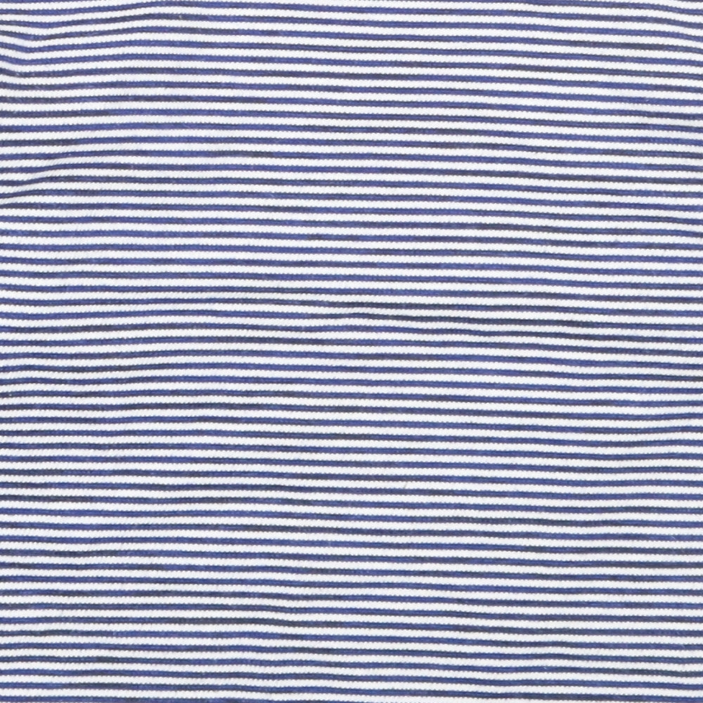 Mexx Boys Blue Striped Cotton Basic T-Shirt Size 24 Months Round Neck